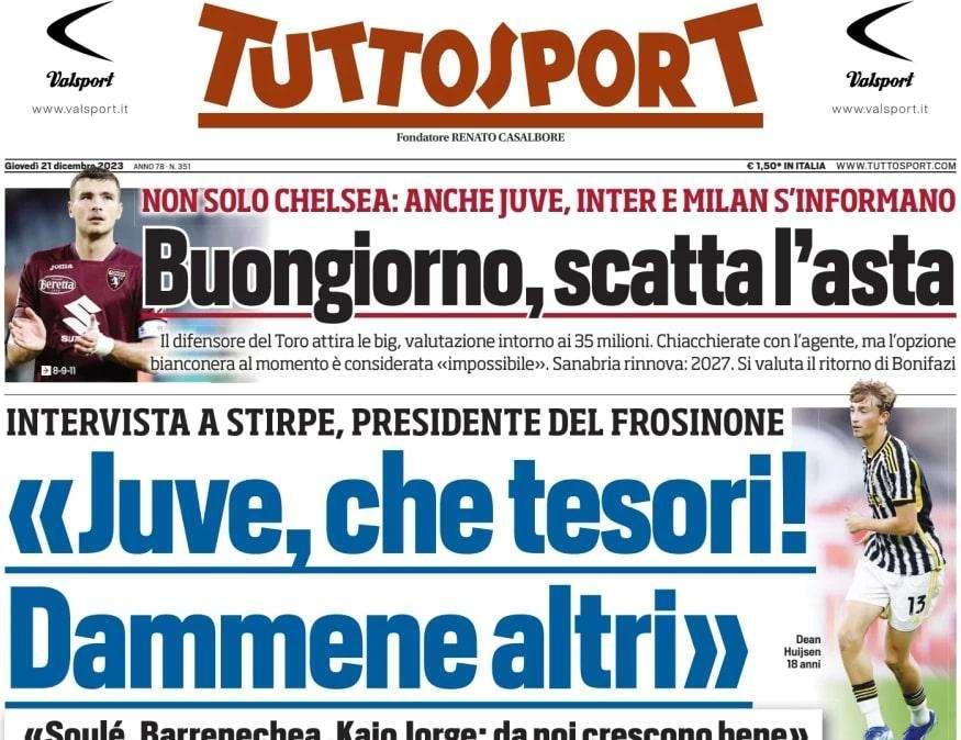  Tuttosport - Stirpe: "Juve, che tesori! Dammene altri”