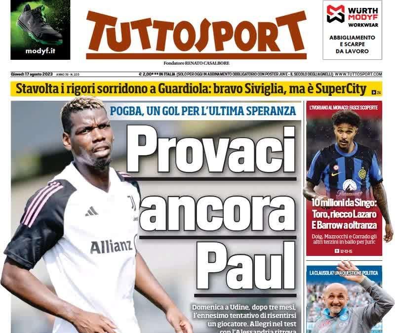 Tuttosport - Provaci ancora Paul 