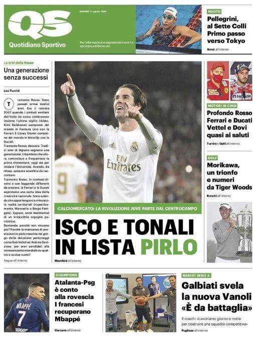 QS - Isco e Tonali in lista Pirlo 