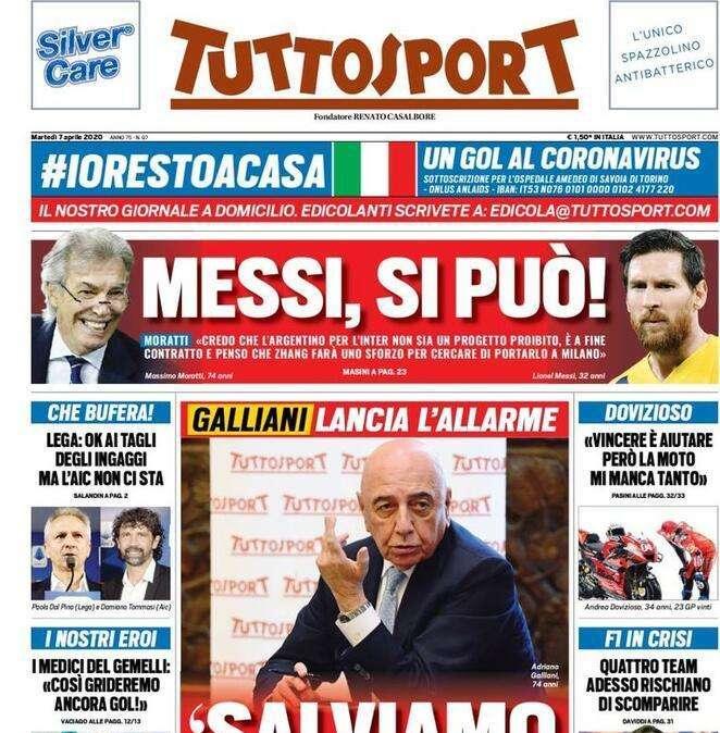 Tuttosport -  Galliani lancia l'allarme: "Salviamo il calcio"