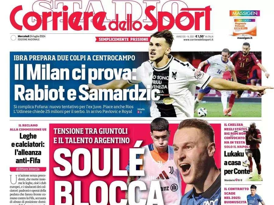 Corsport - Soulé blocca Koop, Milan su Rabiot 