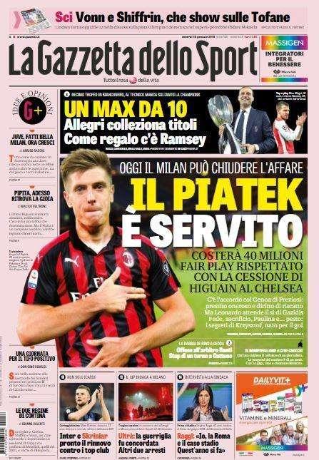 Gazzetta - Il Piatek è servito