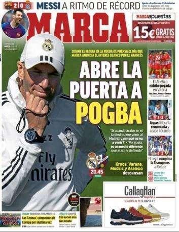Marca - Zidane apre la porta a Pogba