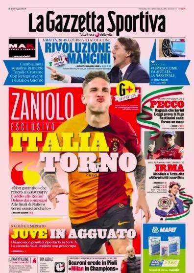 Gazzetta - Zaniolo: “Italia torno”, Juve in agguato 
