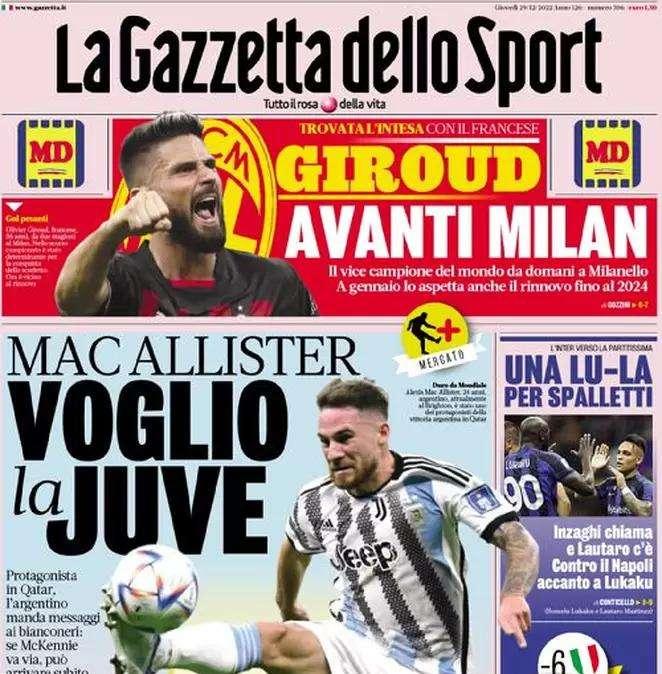 Gazzetta - MacAllister: “Voglio la Juve”