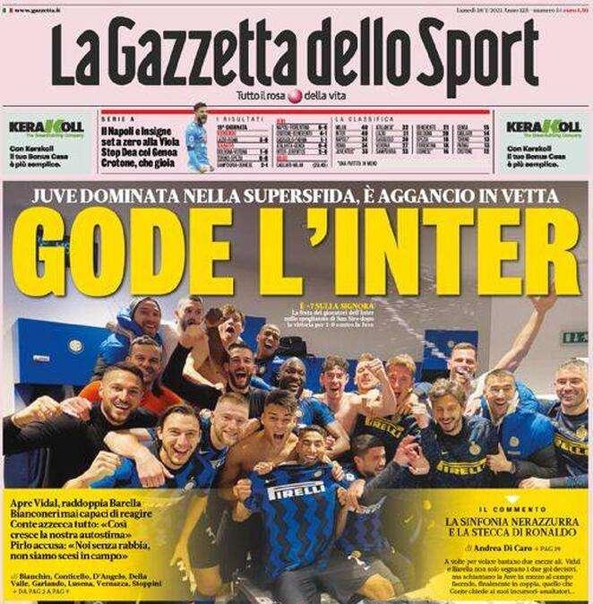 Gazzetta - Gode l’Inter