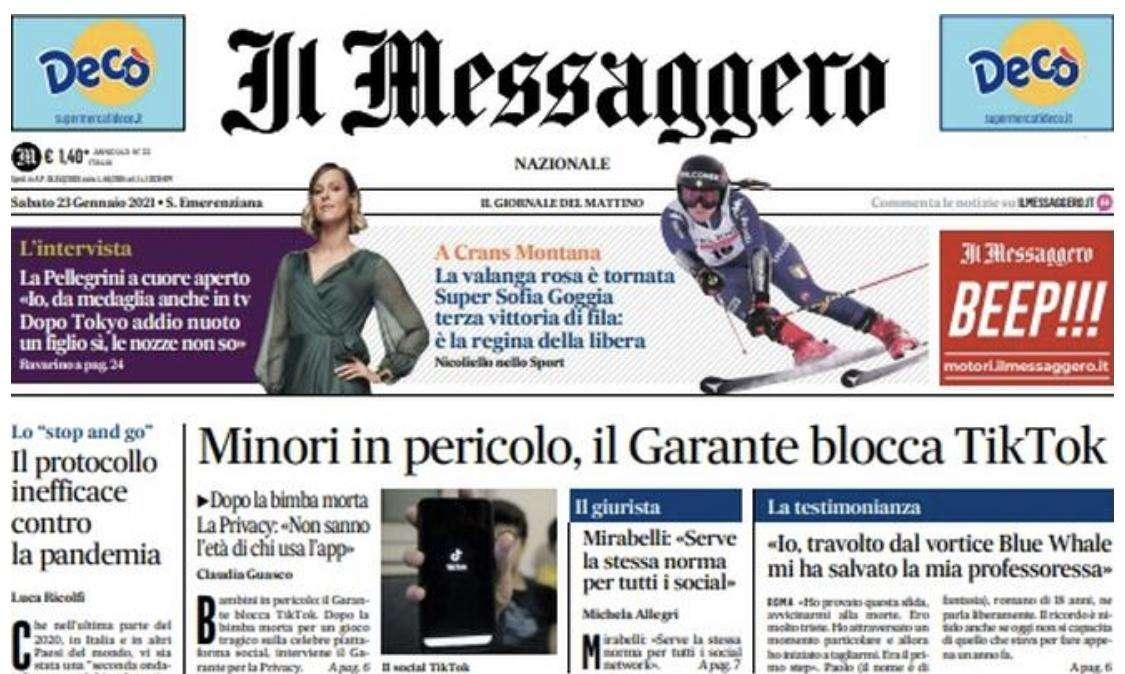Il Messaggero - Dzeko in vendita 