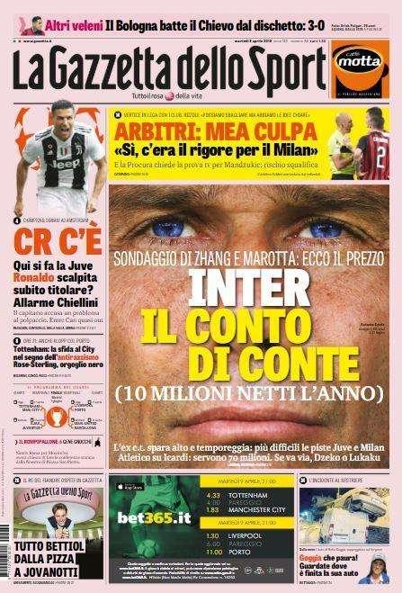 Gazzetta - Il conto di Conte