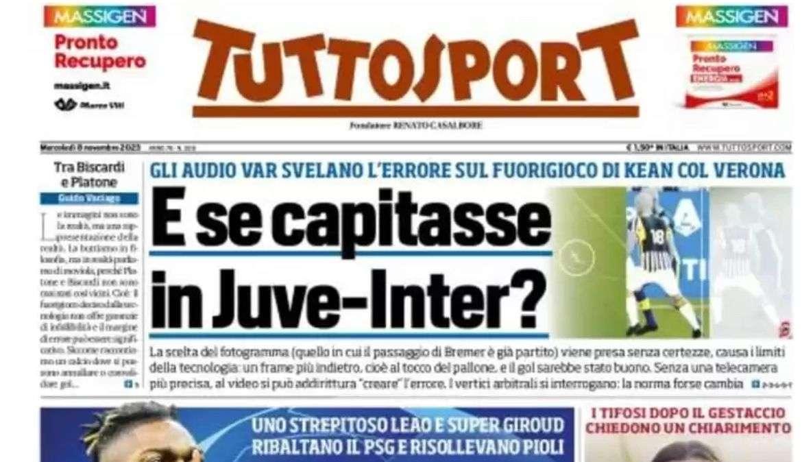 Tuttosport - E se capitasse in Juve-Inter?