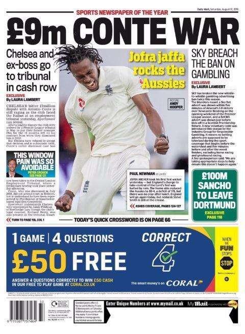 Daily mail - Conte contro il Chelsea 