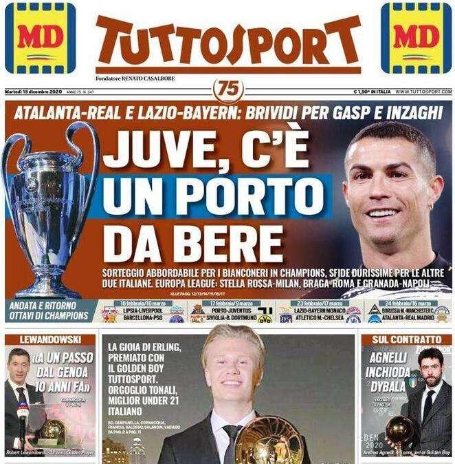 Tuttosport - Haaland, gol d’oro