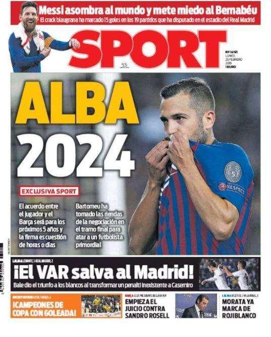 Sport - Jordi Alba ha deciso di rinnovare con il Barcellona, sfuma la Juventus