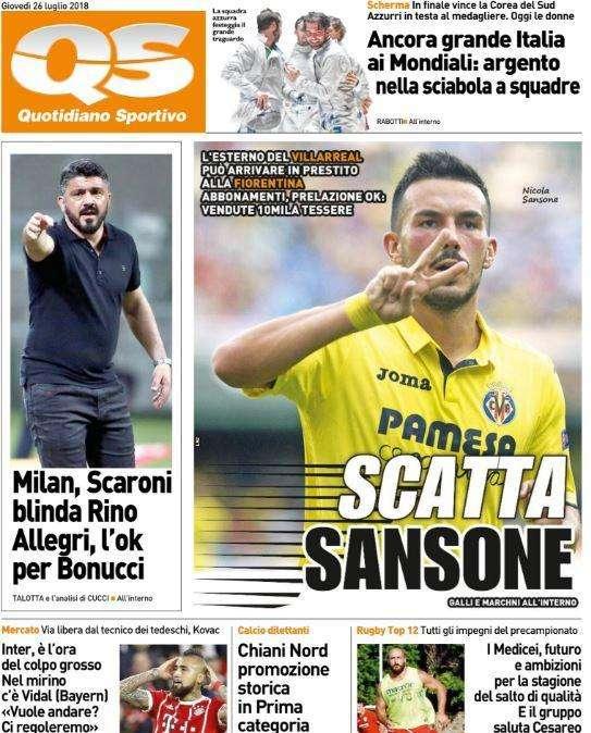 QS - Scatto Sansone, abbandonato Pjaca?