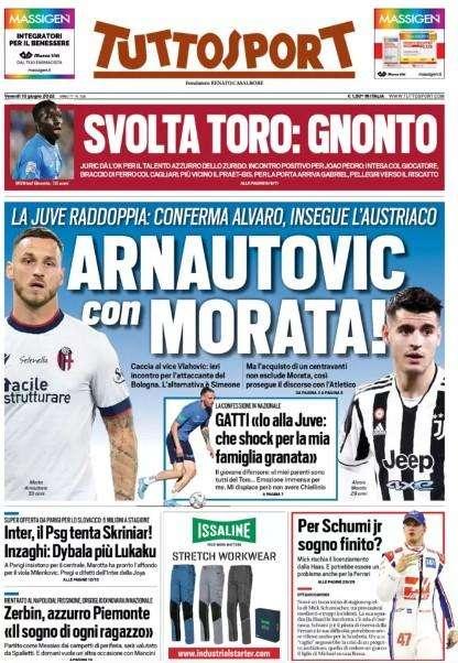 Tuttosport - Arnautovic più Morata 