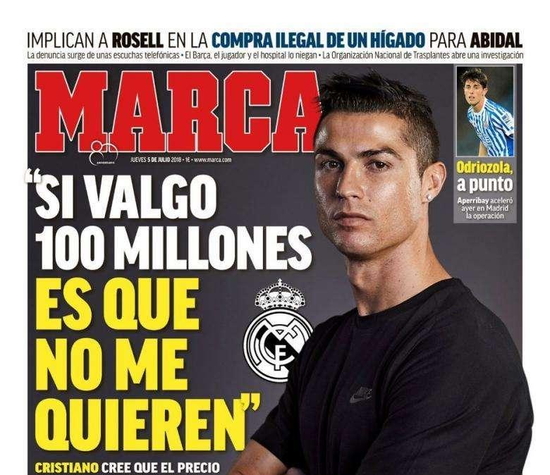 Marca - Il pensiero di Ronaldo: "Se valgo 100 milioni è perchè non mi vogliono"