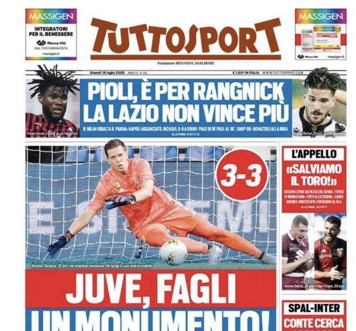 Tuttosport - Juve,fagli  un monumento