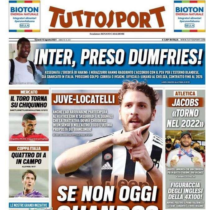 Tuttosport - Locatelli, se non oggi, quando? 