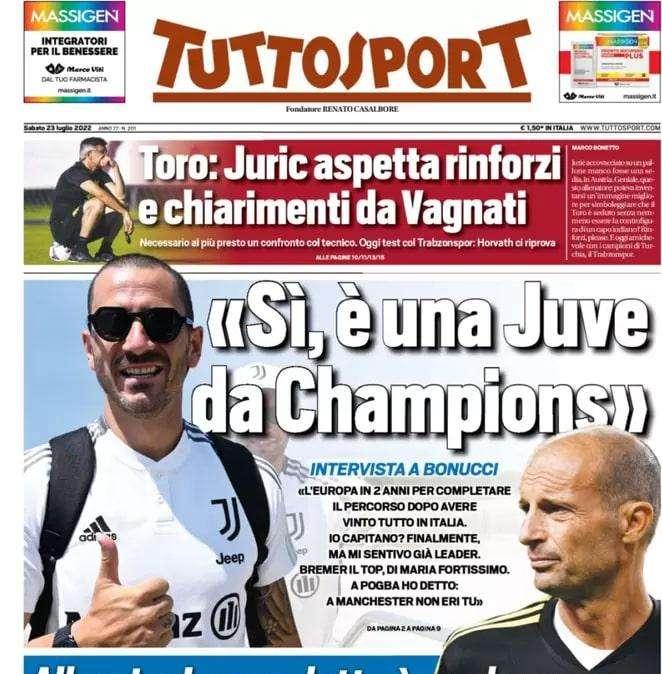 Bonucci a Tuttosport: “Finalmente capitano”