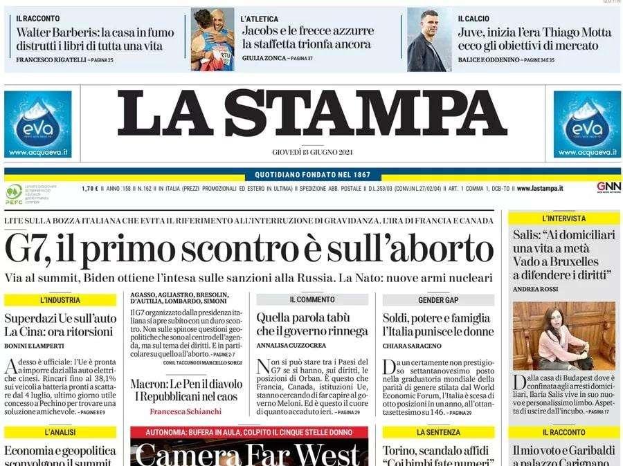 La Stampa - La missione Thiago 