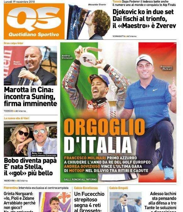 QS - Marotta in Cina, firma imminente 