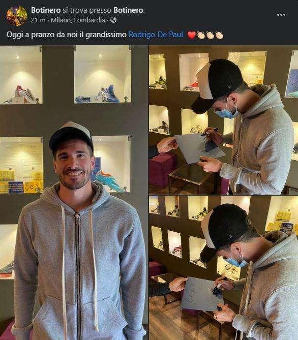 FOTO - De Paul, indizio di mercato? Era a pranzo nel ristorante di Zanetti