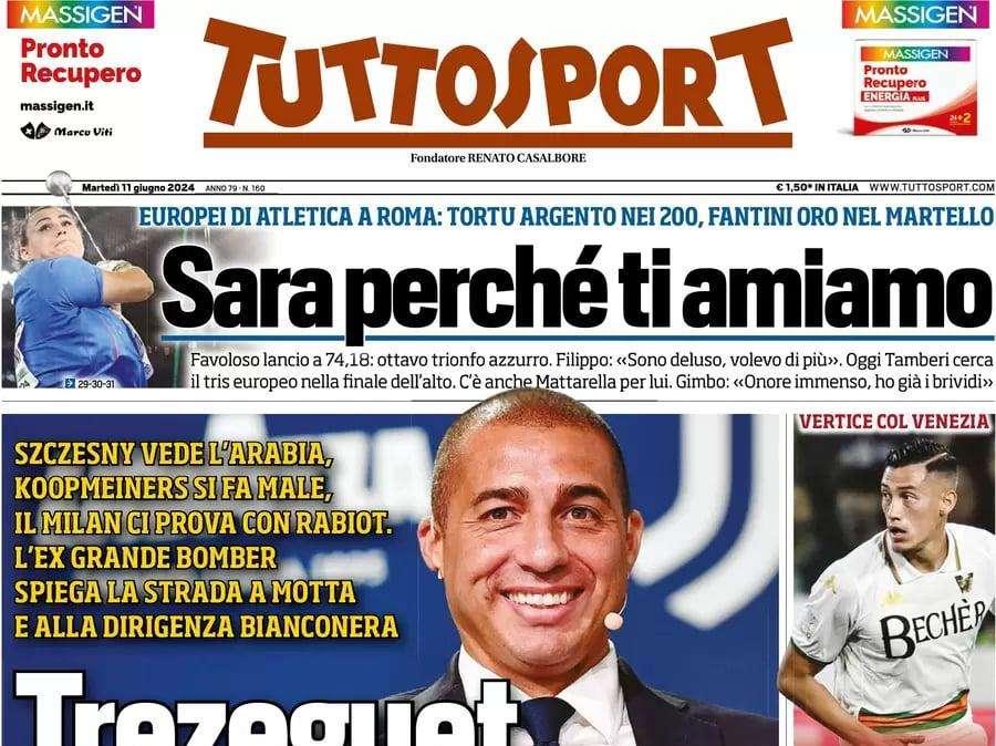 Tuttosport- Trezeguet, lezioni di Juve