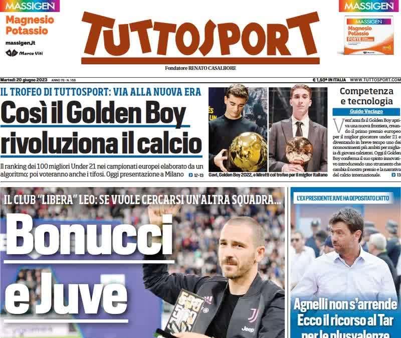 Tuttosport- Bonucci e la Juve, prove d’addio