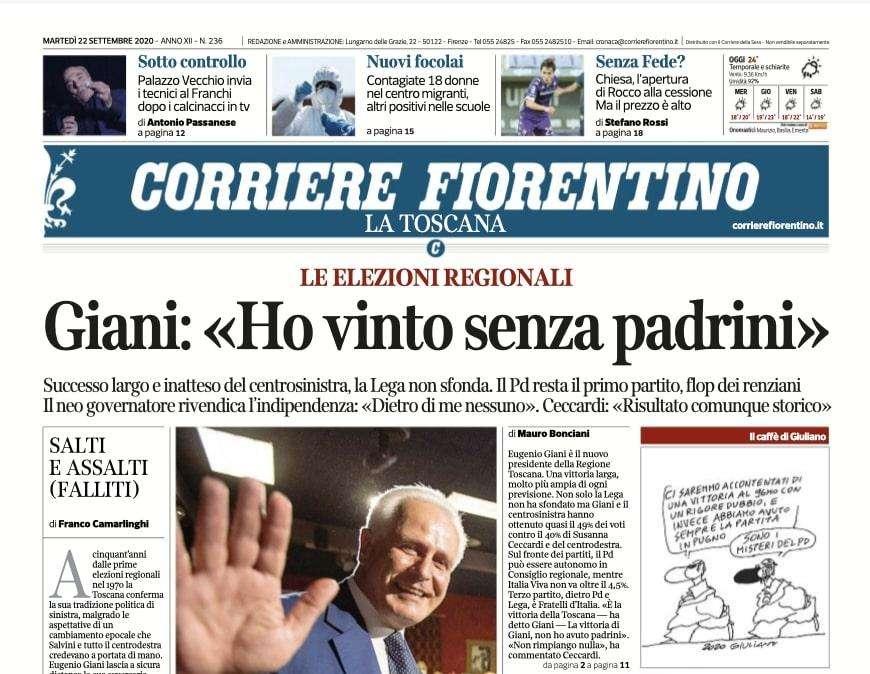 Corriere Fiorentino - Chiesa, Commisso apre alla cessione. Ma il prezzo è alto