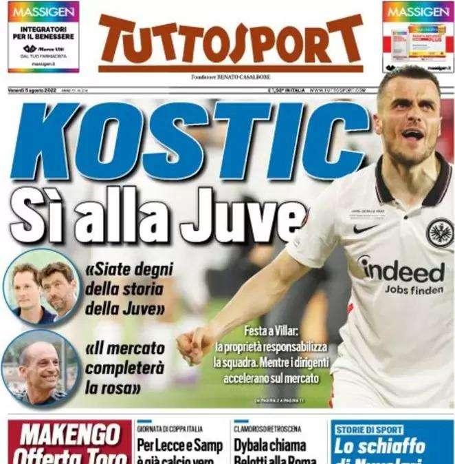 Tuttosport - Kostic, si alla Juve