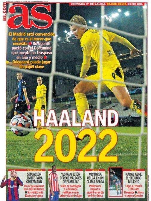 AS - Real Madrid, obiettivo Haaland in testa per il 2022