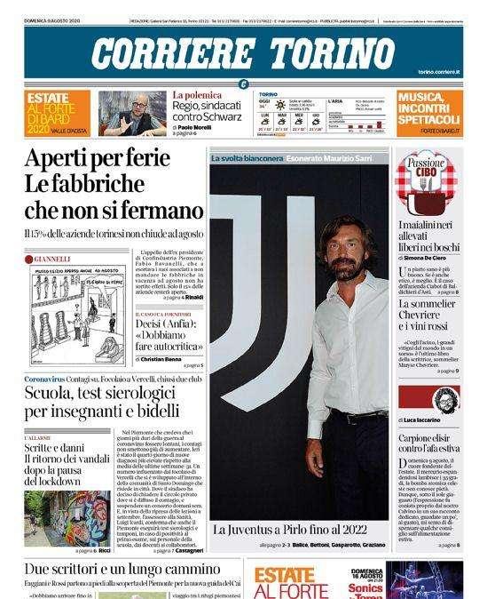 Corriere di Torino - Juve a Pirlo fino al 2022