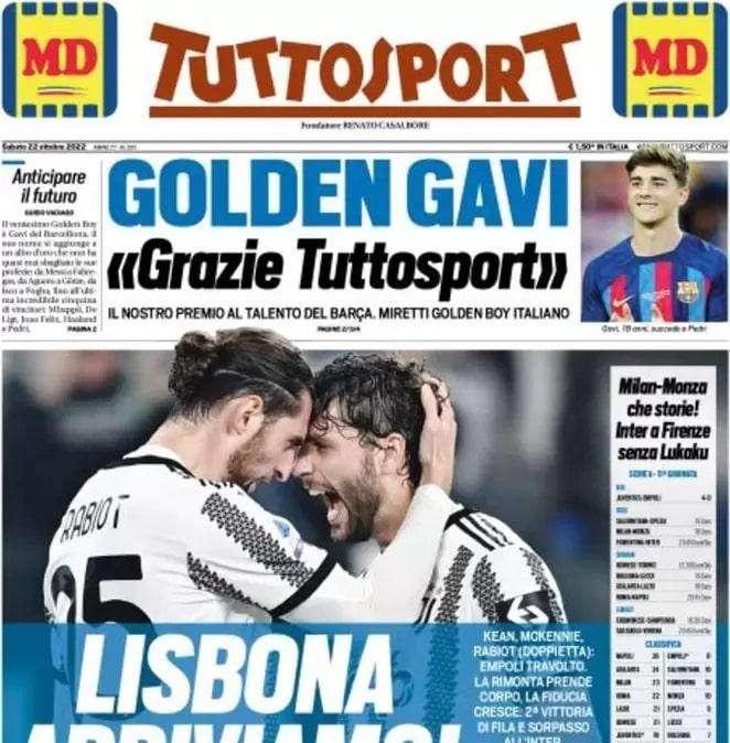Tuttosport - Lisbona arriviamo, luna park Juve 