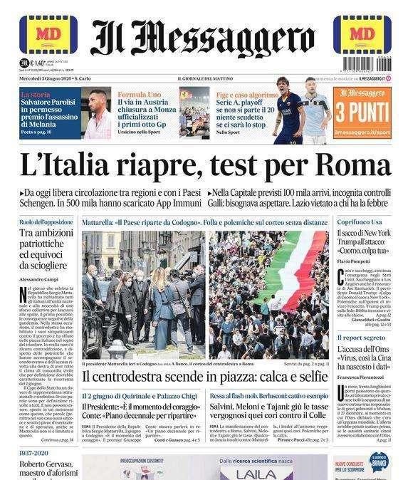 Il Messaggero - Un positivo? Niente titolo 