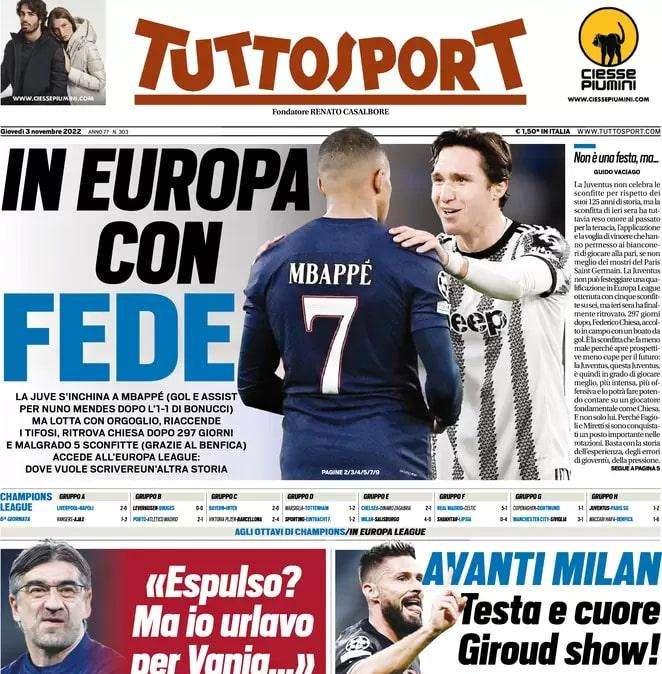 Tuttosport - In Europa con Fede
