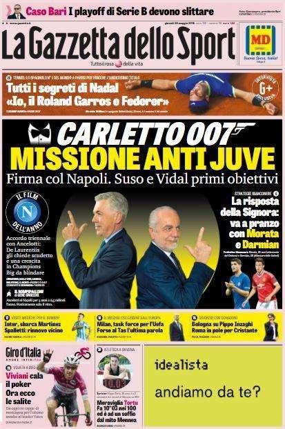 Gazzetta - Carletto, missione antiJuve