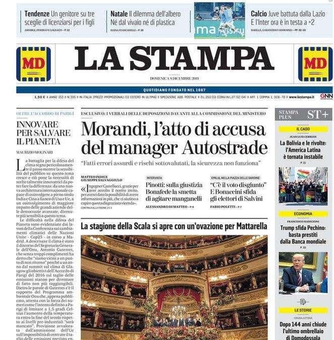 La Stampa - Juve battuta, Inter a più due 
