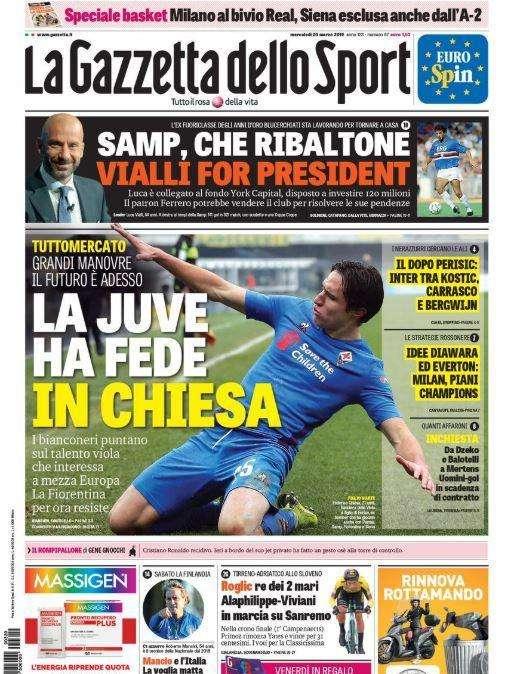 Gazzetta - La Juve vuole Federico Chiesa