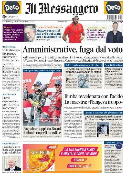 Il Messaggero - Con Zaniolo il grande freddo 