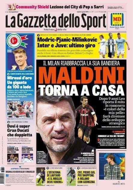 Gazzetta - Modric-Pjanic-Milinkovic. Inter e Juve: ultimo giro
