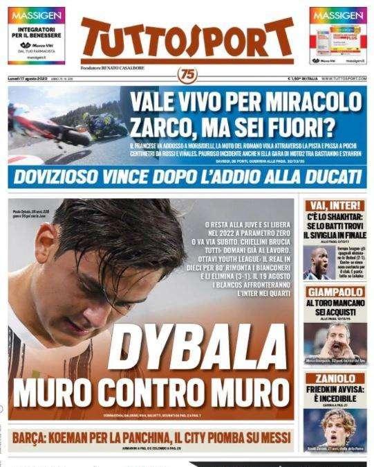 Tuttosport - Dybala, muro contro muro 