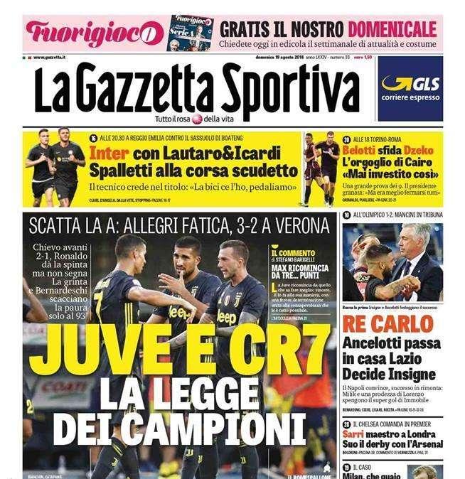 Gazzetta - Juve e CR7, la legge dei campioni