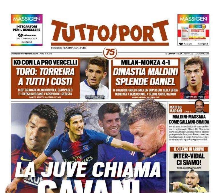 Tuttosport - La Juve chiama Cavani 