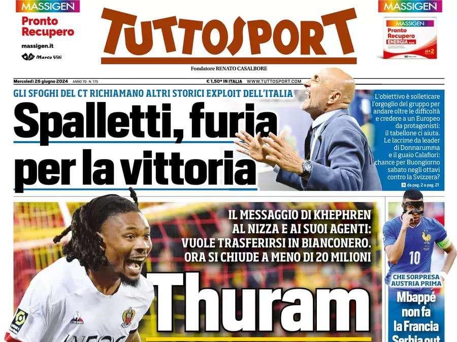 Tuttosport - Thuram e la Juve, si