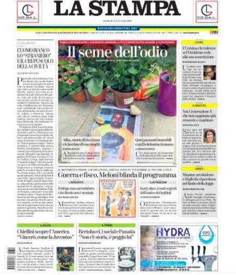 La Stampa - Chiellini scopre l’America 