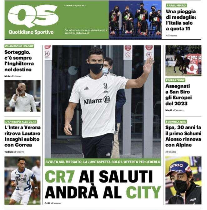 QS - Cr7 ai saluti, andrà al City