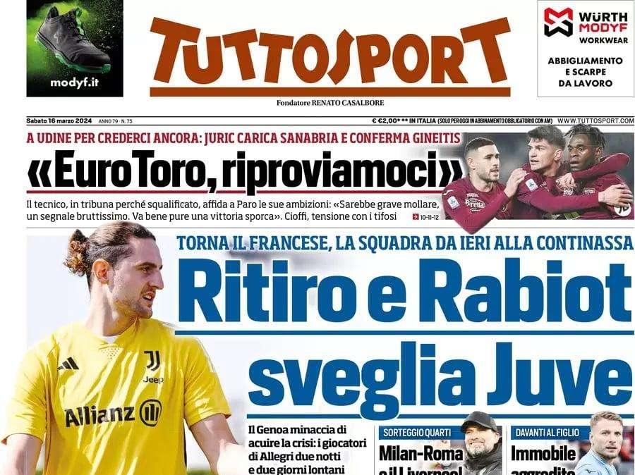 Tuttosport- Ritiro e Rabiot, sveglia Juve