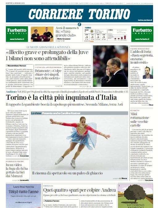 Corriere di Torino - Illecito grave e prolungato della Juve I bilanci non sono attendibili»