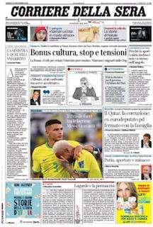 Corsera - Il Brasile fuori tra le lacrime
