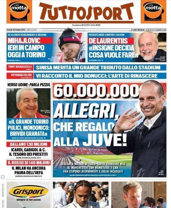 Tuttosport - Allegri, che regalo alla Juve 