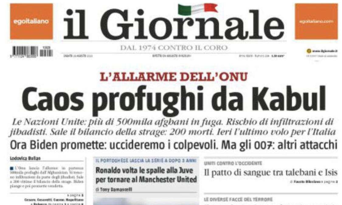 Il Giornale - Ronaldo volta le spalle alla Juve 